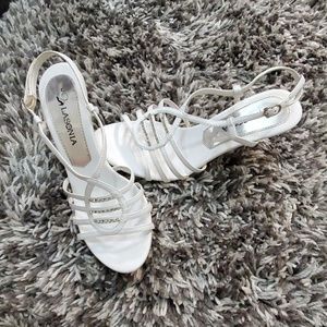 White wedding bling shoes